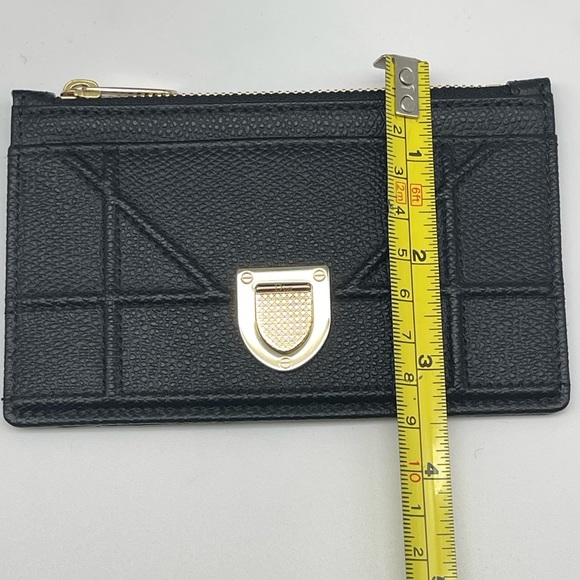 DIORAMA CHRISTIAN DIOR Medium Card HOLDER Slim Wallet Unisex Black Leather New - Picture 9 of 10